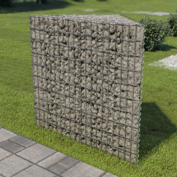 Podwyższona donica gabionowa, galwanizowana stal, 75x75x100 cm
