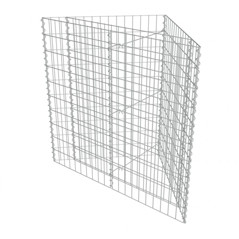 Podwyższona donica gabionowa, galwanizowana stal, 75x75x100 cm