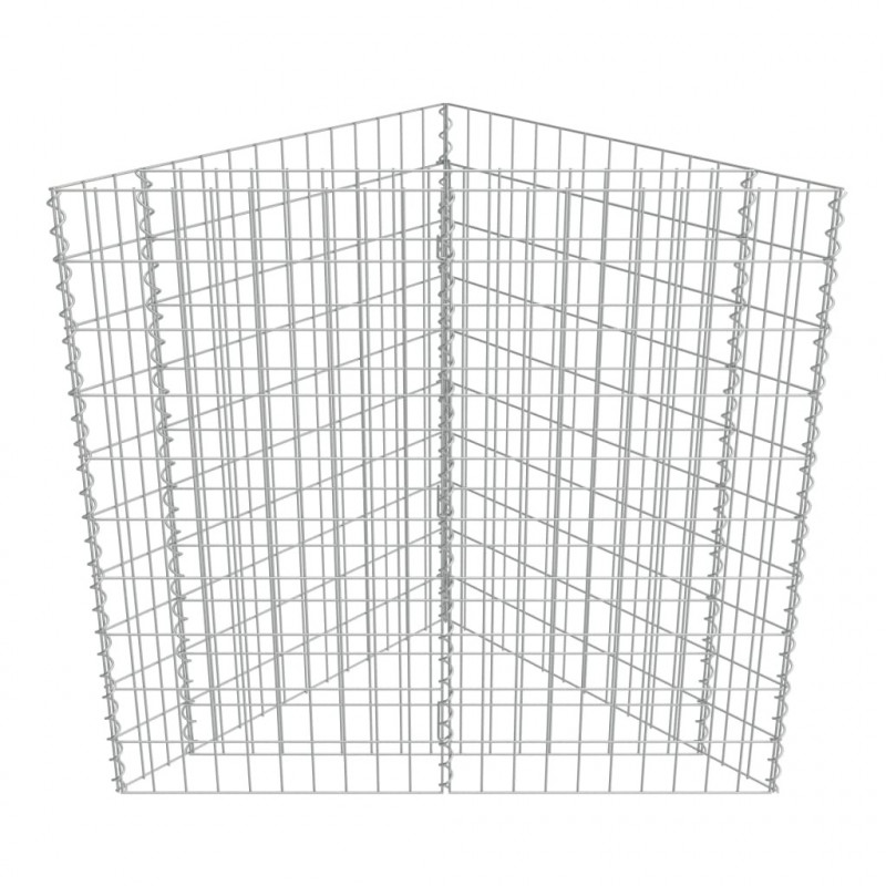 Podwyższona donica gabionowa, galwanizowana stal, 75x75x100 cm