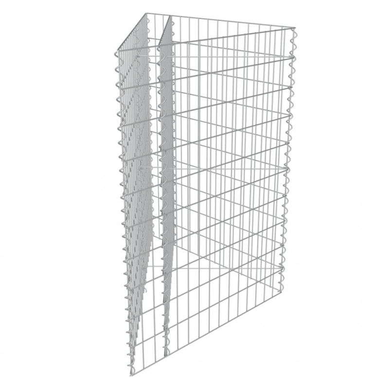 Podwyższona donica gabionowa, galwanizowana stal, 75x75x100 cm
