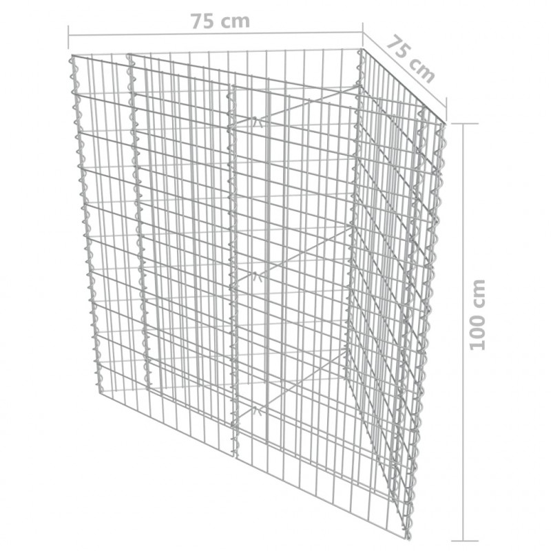 Podwyższona donica gabionowa, galwanizowana stal, 75x75x100 cm