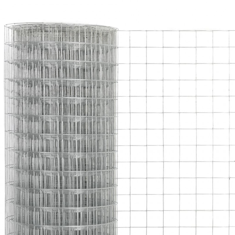 Ogrodzenie z siatki, stal galwanizowana, 10x0,5 m, srebrne