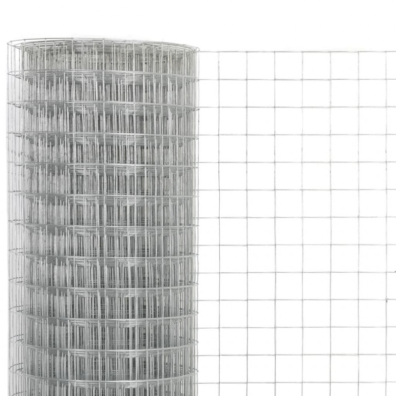 Ogrodzenie z siatki, stal galwanizowana, 25x1,5 m, srebrne