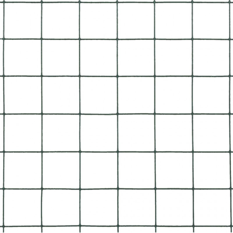 Ogrodzenie z siatki, stal i PVC, 10x0,5 m, zielone