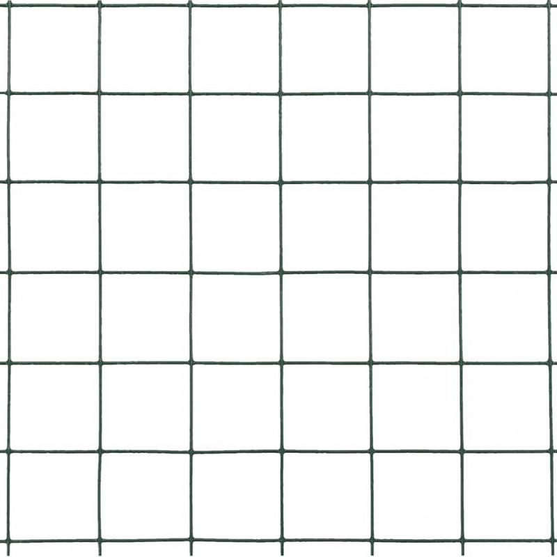 Ogrodzenie z siatki, stal i PVC, 10x0,5 m, zielone