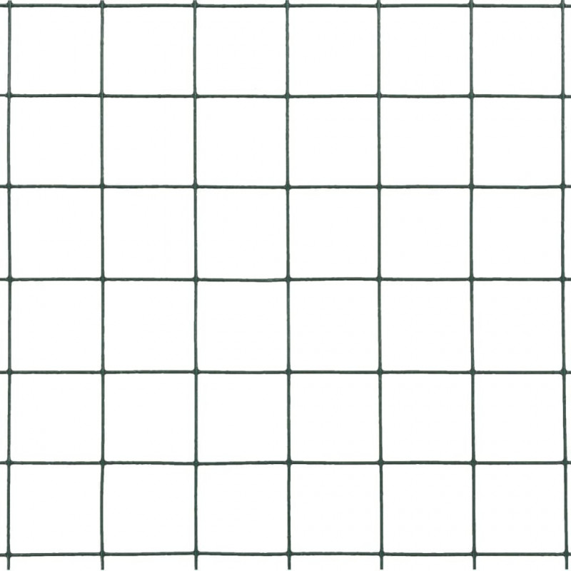 Ogrodzenie z siatki, stal i PVC, 10x0,5 m, zielone