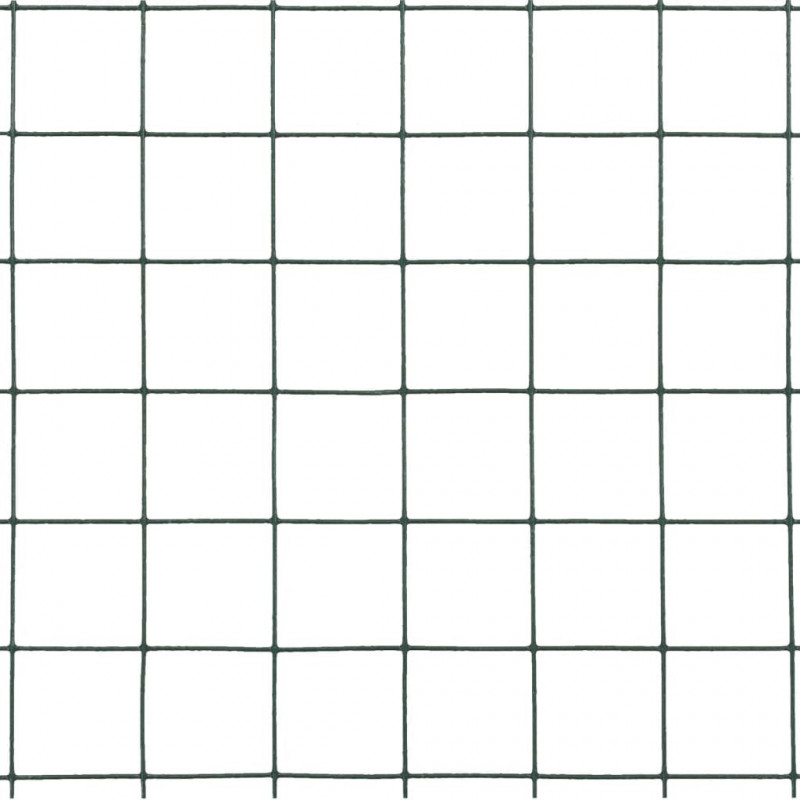 Ogrodzenie z siatki, stal i PVC, 25x0,5 m, zielone