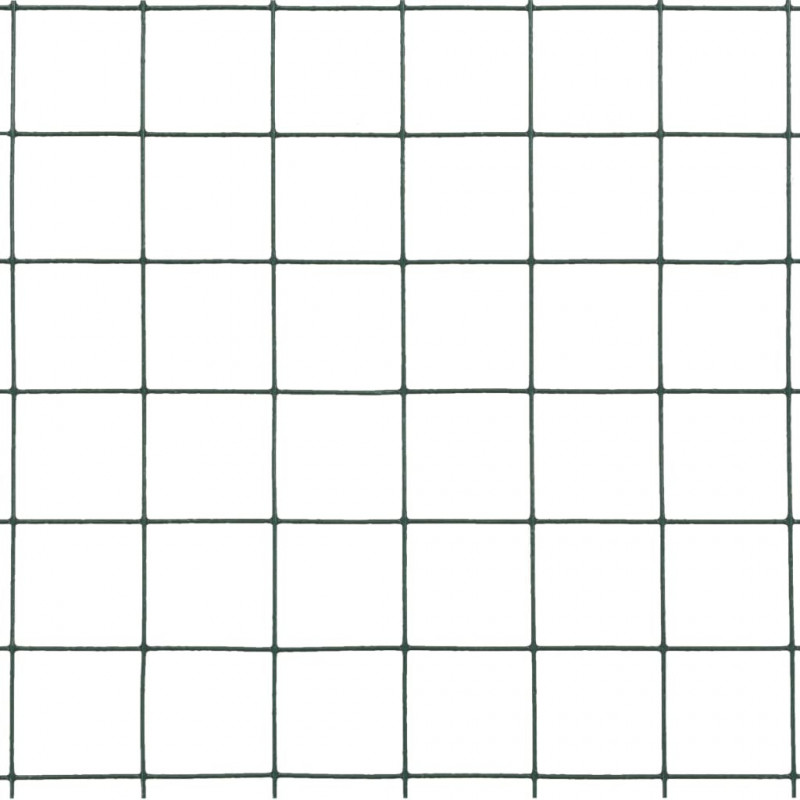 Ogrodzenie z siatki, stal i PVC, 25x1,5 m, zielone