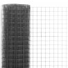 Ogrodzenie z siatki, stal i PVC, 10x0,5 m, szare