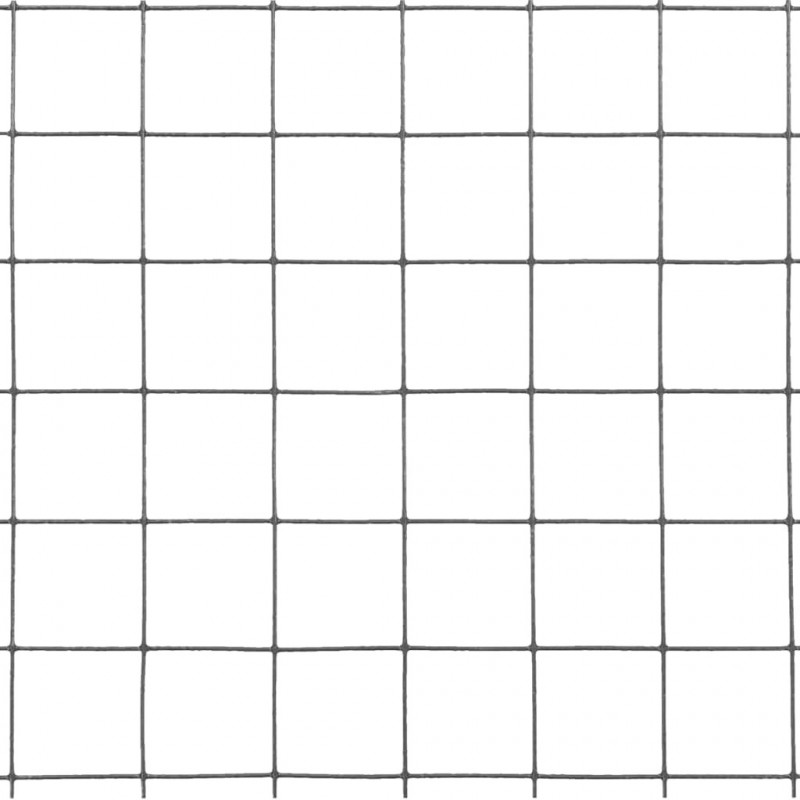 Ogrodzenie z siatki, stal i PVC, 10x0,5 m, szare