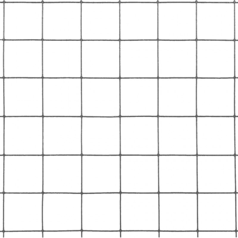 Ogrodzenie z siatki, stal i PVC, 25x0,5 m, szare