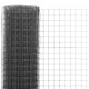 Ogrodzenie z siatki, stal i PVC, 25x1,5 m, szare