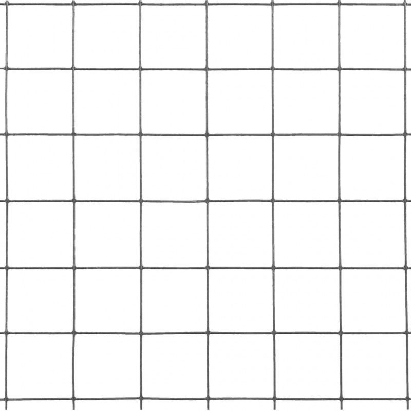 Ogrodzenie z siatki, stal i PVC, 25x1,5 m, szare