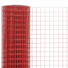 Ogrodzenie z siatki, stal i PVC, 10x1 m, czerwone