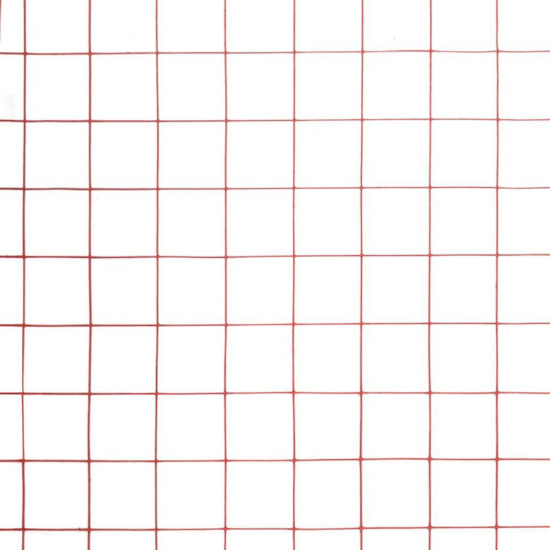 Ogrodzenie z siatki, stal i PVC, 10x1 m, czerwone