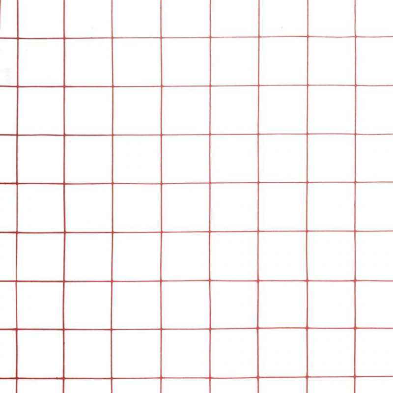 Ogrodzenie z siatki, stal i PVC, 10x1 m, czerwone
