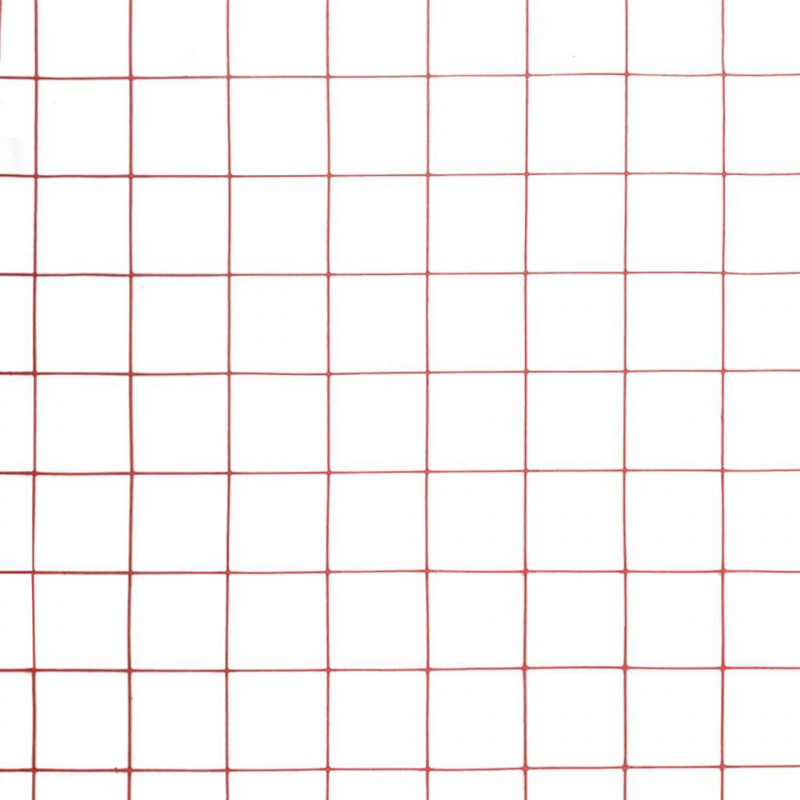 Ogrodzenie z siatki, stal i PVC, 10x1 m, czerwone