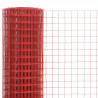 Ogrodzenie z siatki, stal i PVC, 25x1 m, czerwone