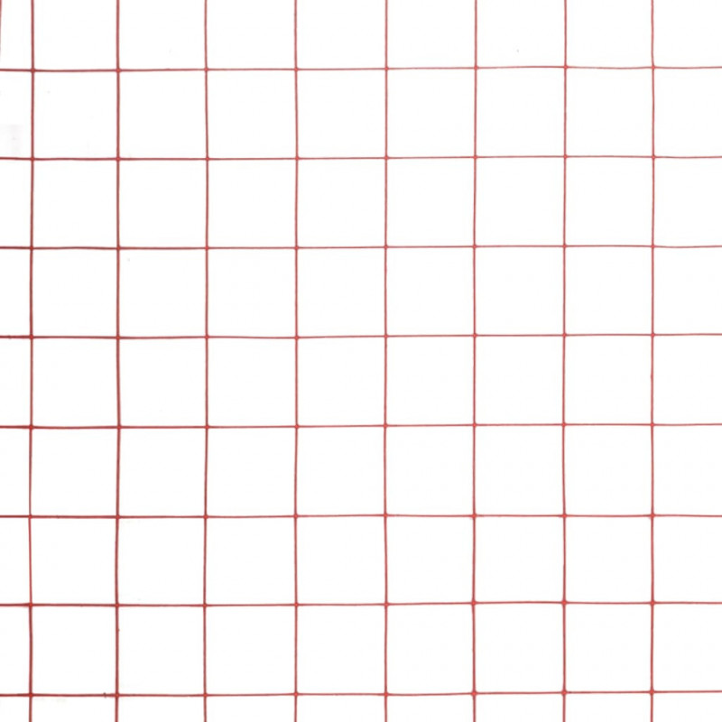 Ogrodzenie z siatki, stal i PVC, 10x1,5 m, czerwone