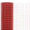 Ogrodzenie z siatki, stal i PVC, 10x1,5 m, czerwone