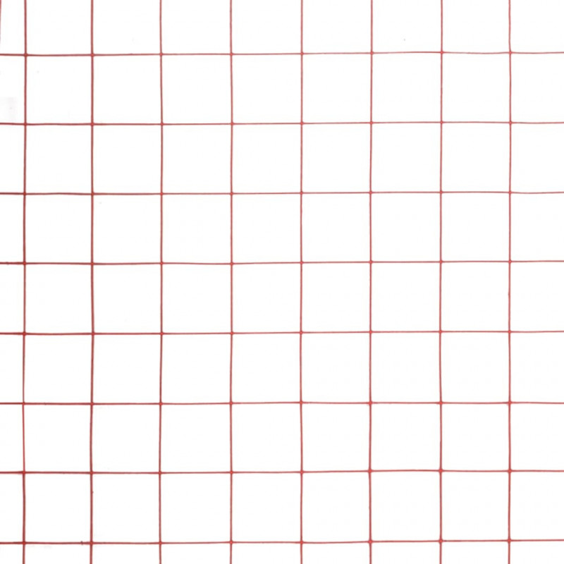 Ogrodzenie z siatki, stal i PVC, 10x1,5 m, czerwone