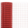 Ogrodzenie z siatki, stal i PVC, 25x0,5 m, czerwone