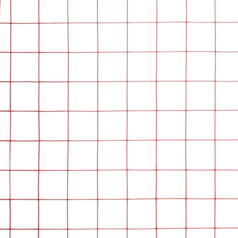 Ogrodzenie z siatki, stal i PVC, 25x0,5 m, czerwone