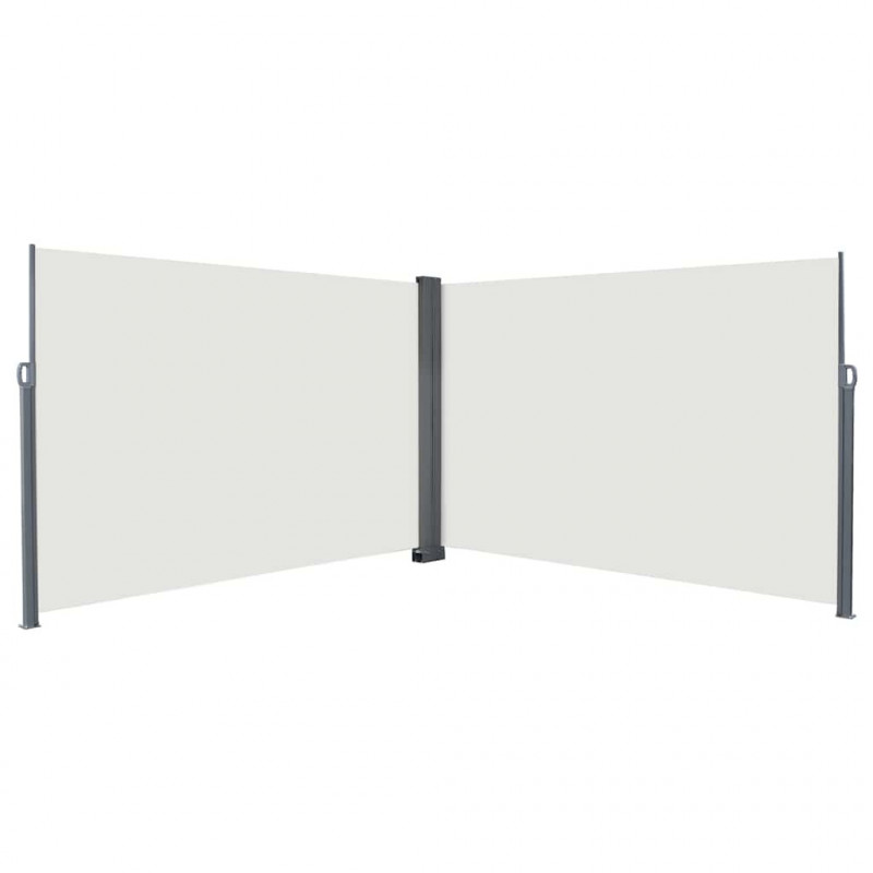 Rozkładany boczny markiz Kremowy 600 x 200 cm Metal