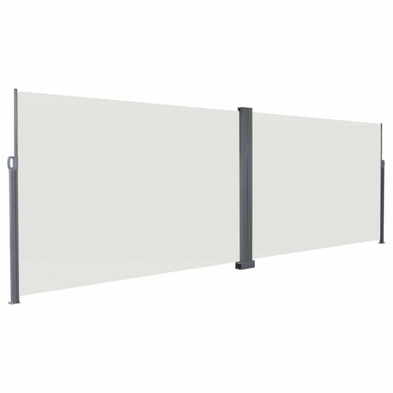 Rozkładany boczny markiz Kremowy 600 x 200 cm Metal