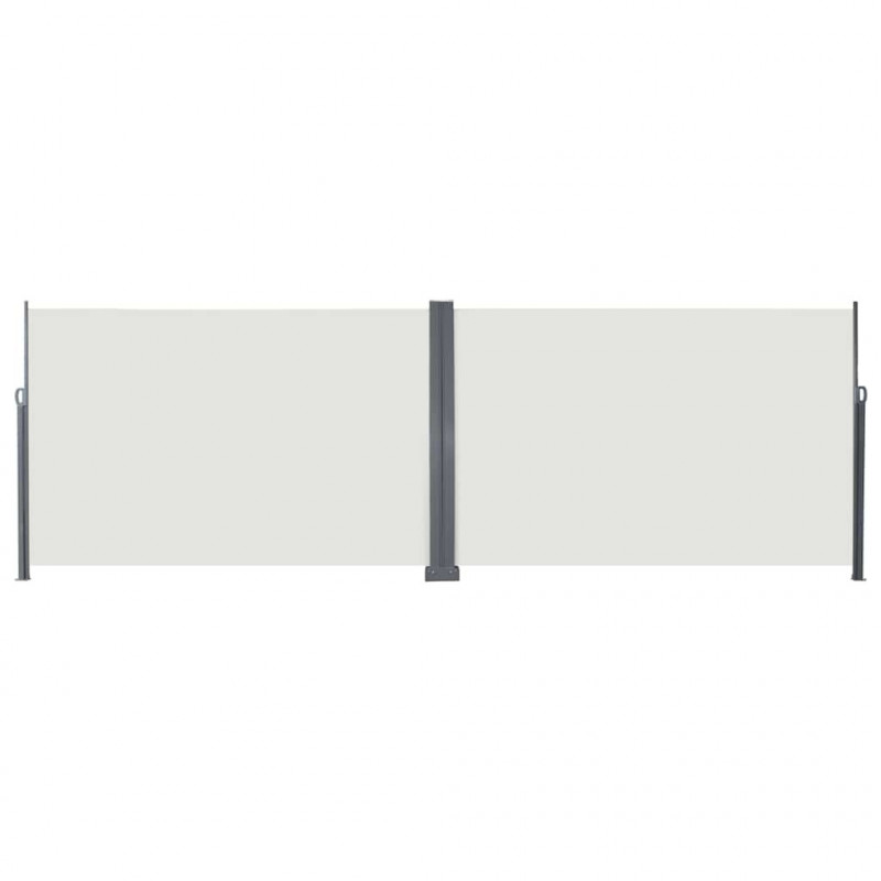 Rozkładany boczny markiz Kremowy 600 x 200 cm Metal