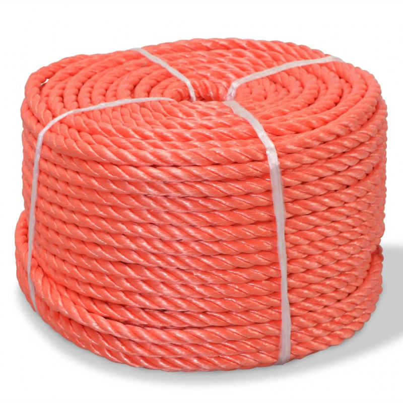 Skręcana linka z polipropylenu, 16 mm, 250 m, pomarańczowa