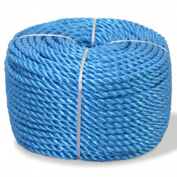 Skręcana linka z polipropylenu, 14 mm, 100 m, niebieska