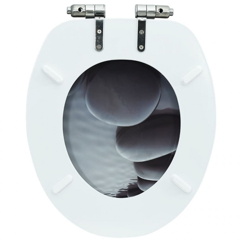 Deska klozetowa wolnoopadająca, MDF, wzór w kamienie