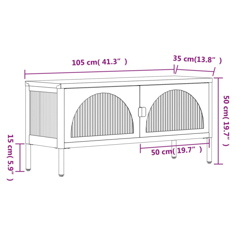 Szafka pod telewizor, czarna, 105x35x50 cm, szkło i stal