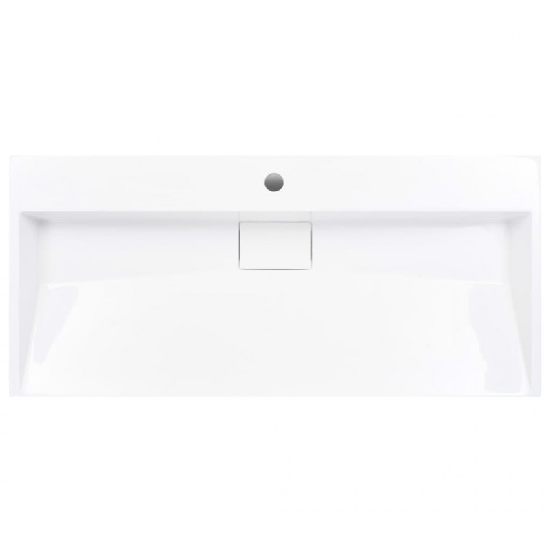Umywalka, 100x46x11 cm, kompozyt mineralny/marmurowy, biała