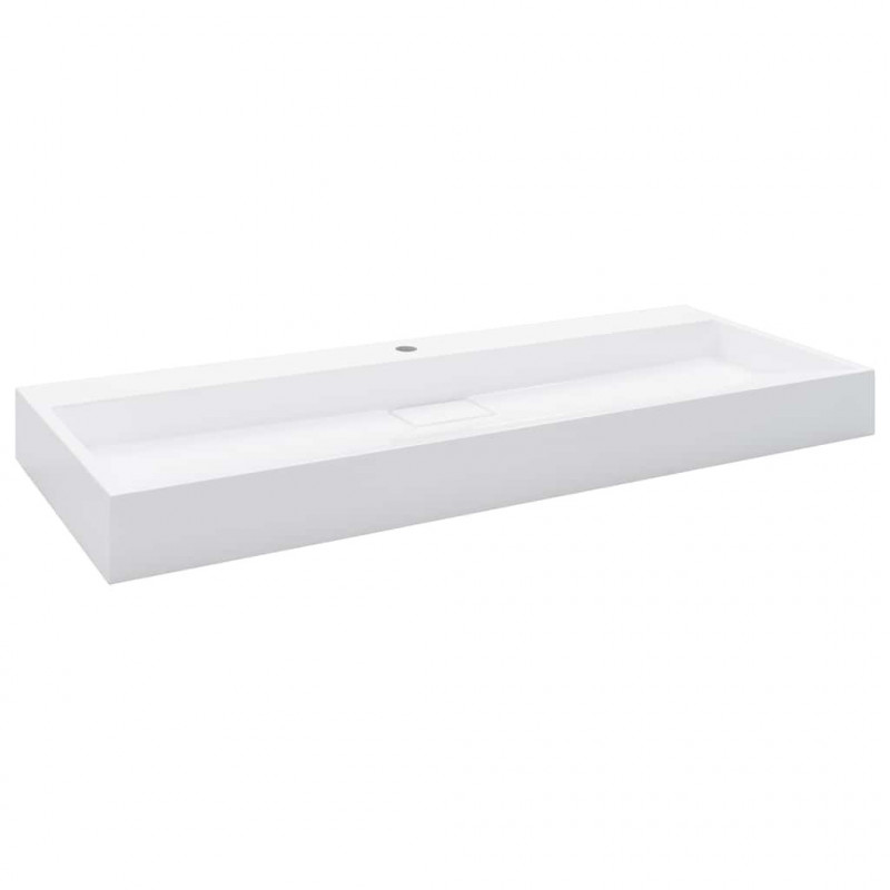 Umywalka, 120x46x11 cm, kompozyt mineralny/marmurowy, biała