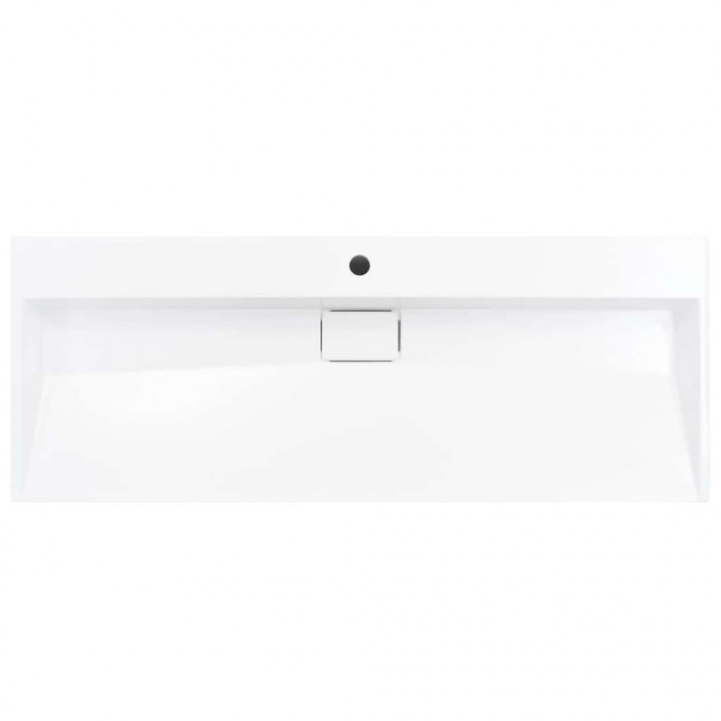 Umywalka, 120x46x11 cm, kompozyt mineralny/marmurowy, biała