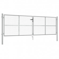Brama ogrodowa ocynkowana stalowa 400x125 cm srebrna