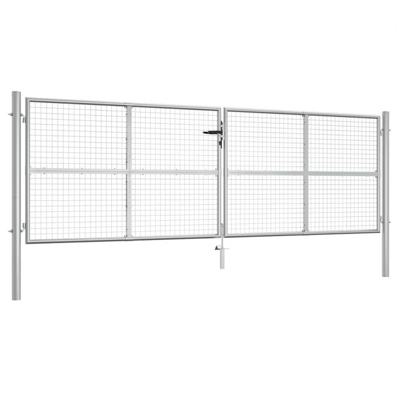 Brama ogrodowa ocynkowana stalowa 400x125 cm srebrna