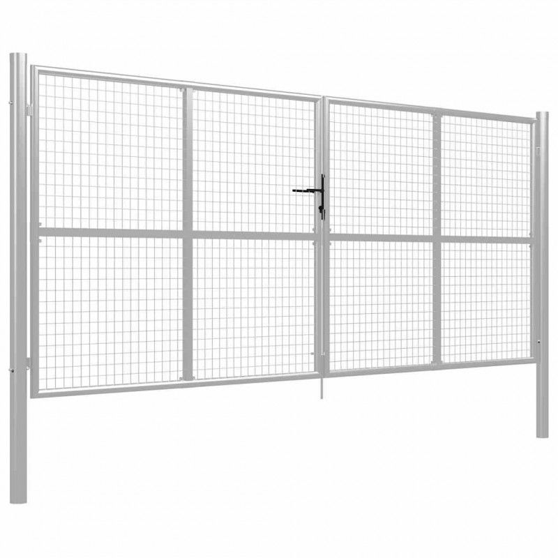 Brama ogrodowa ocynkowana stalowa 400x150 cm srebrna
