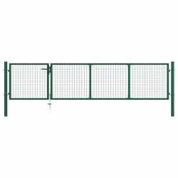 Brama ogrodowa stalowa 350x75 cm zielona