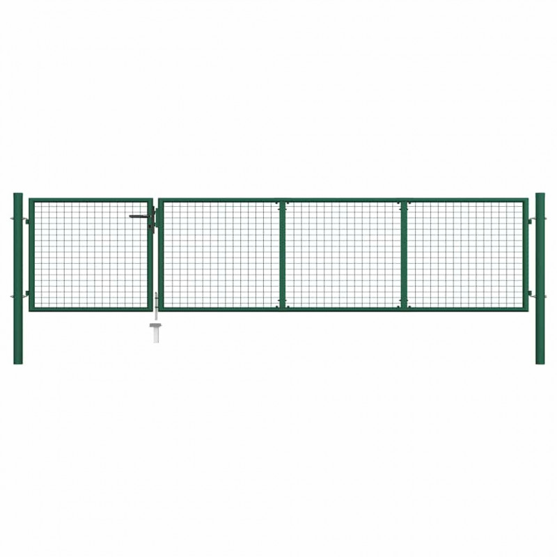 Brama ogrodowa stalowa 350x75 cm zielona