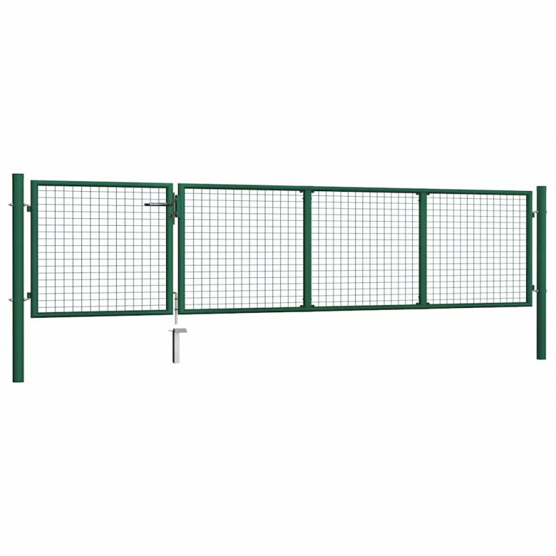 Brama ogrodowa stalowa 350x75 cm zielona