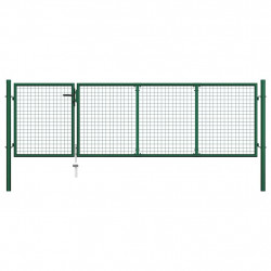 Brama ogrodowa stalowa 350x100 cm zielona
