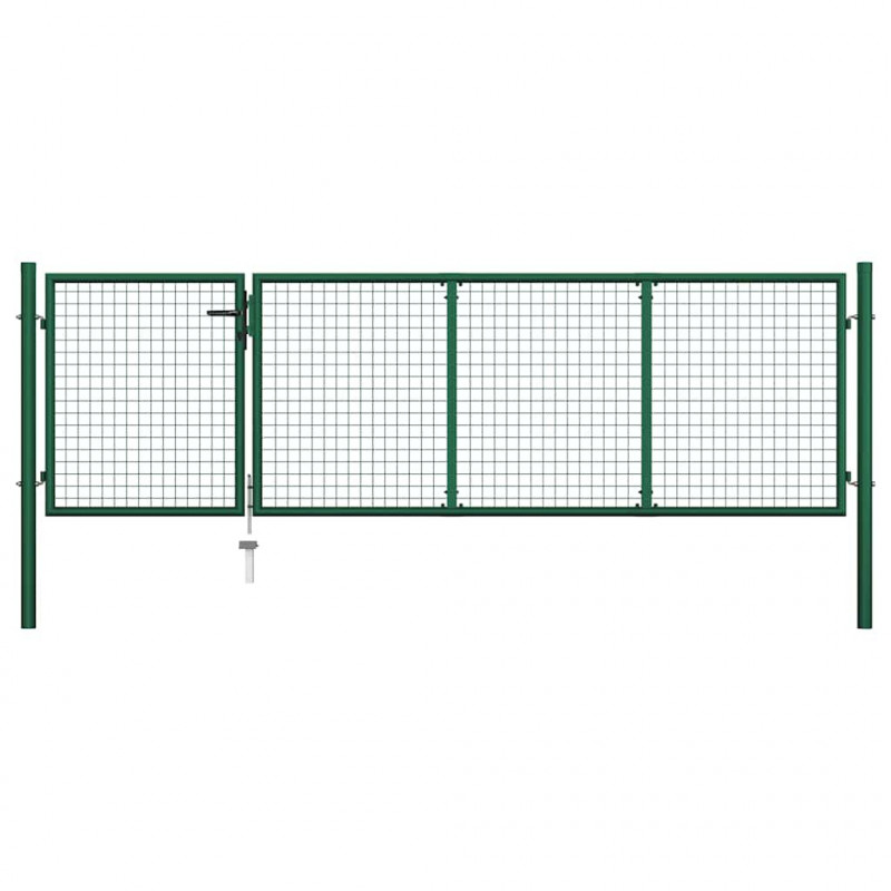 Brama ogrodowa stalowa 350x100 cm zielona