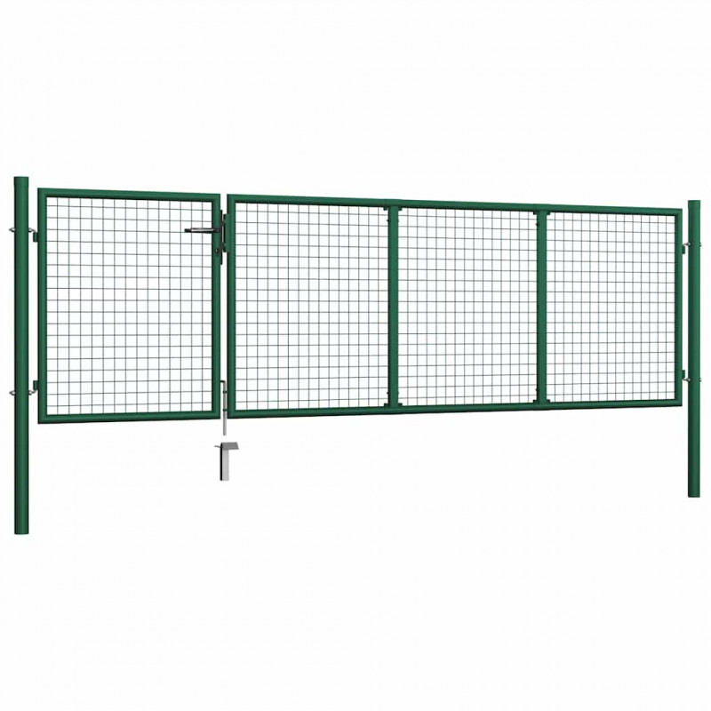 Brama ogrodowa stalowa 350x100 cm zielona