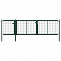 Brama ogrodowa stalowa 400x100 cm zielona