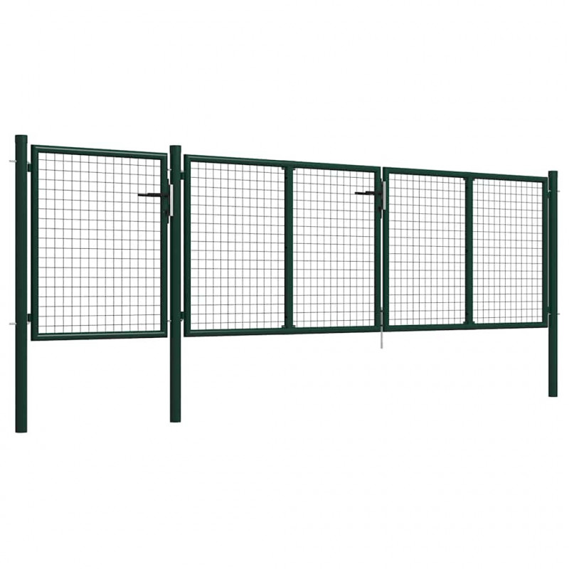 Brama ogrodowa stalowa 400x100 cm zielona