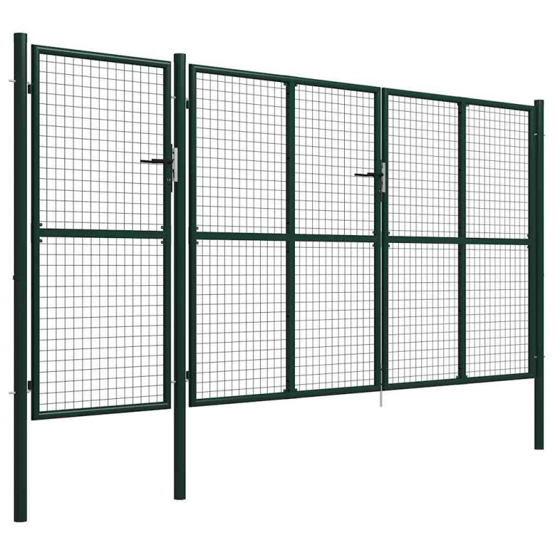 Brama ogrodowa stalowa 400x150 cm zielona
