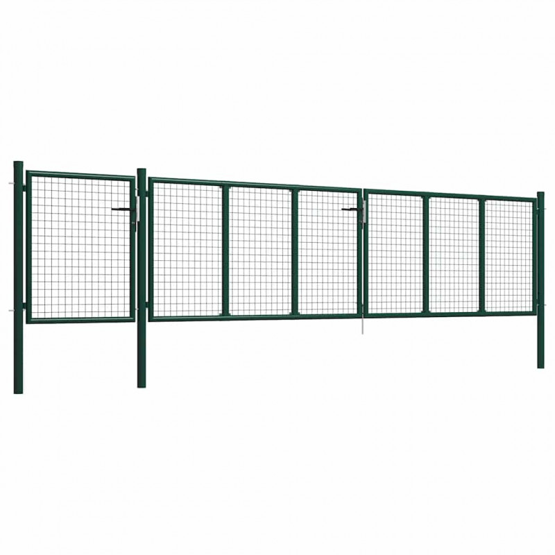 Brama ogrodowa stalowa 500x100 cm zielona